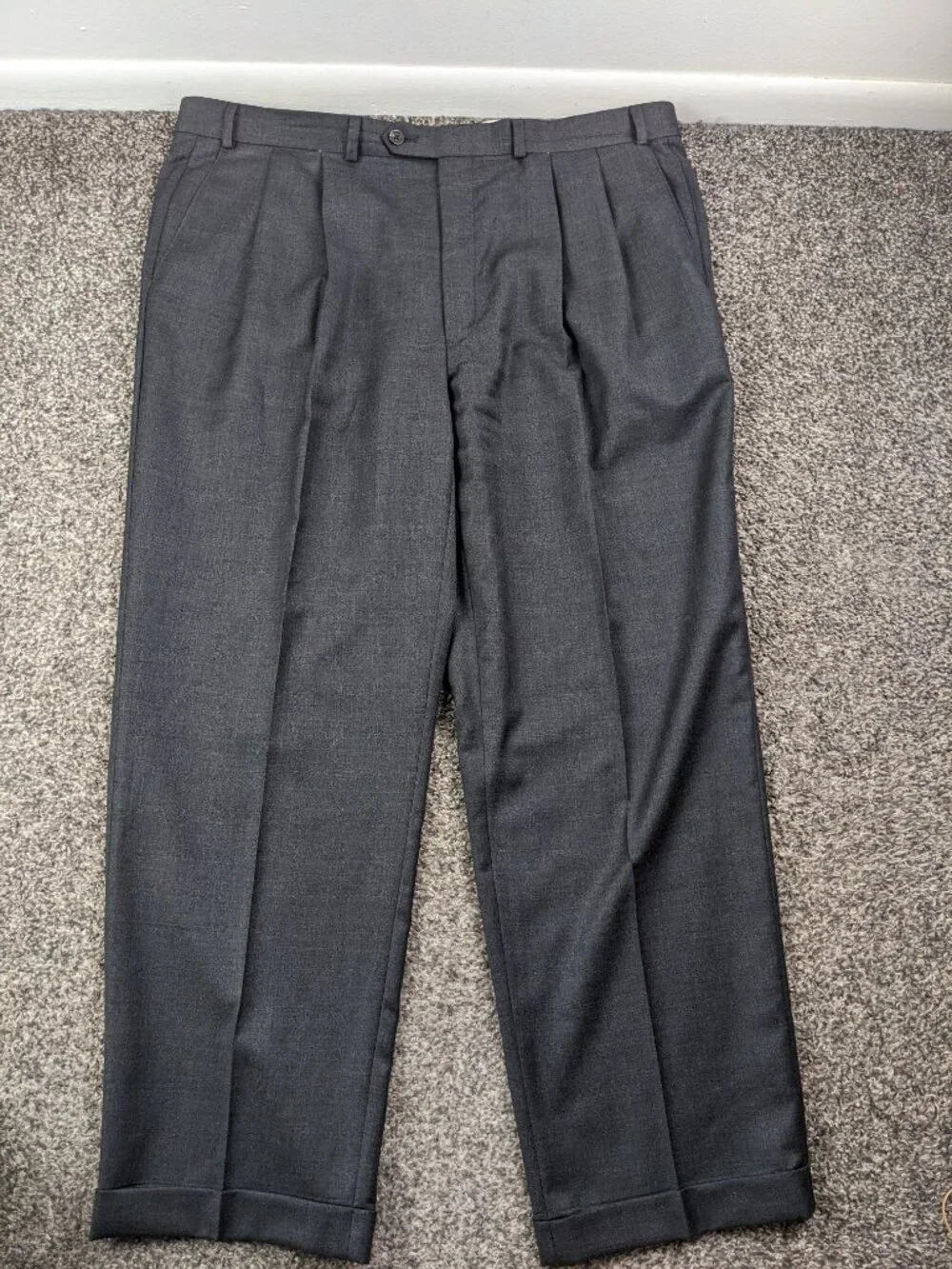 Polo Ralph Lauren 46R Suit Flannel Wool Cashmere 40x30 University